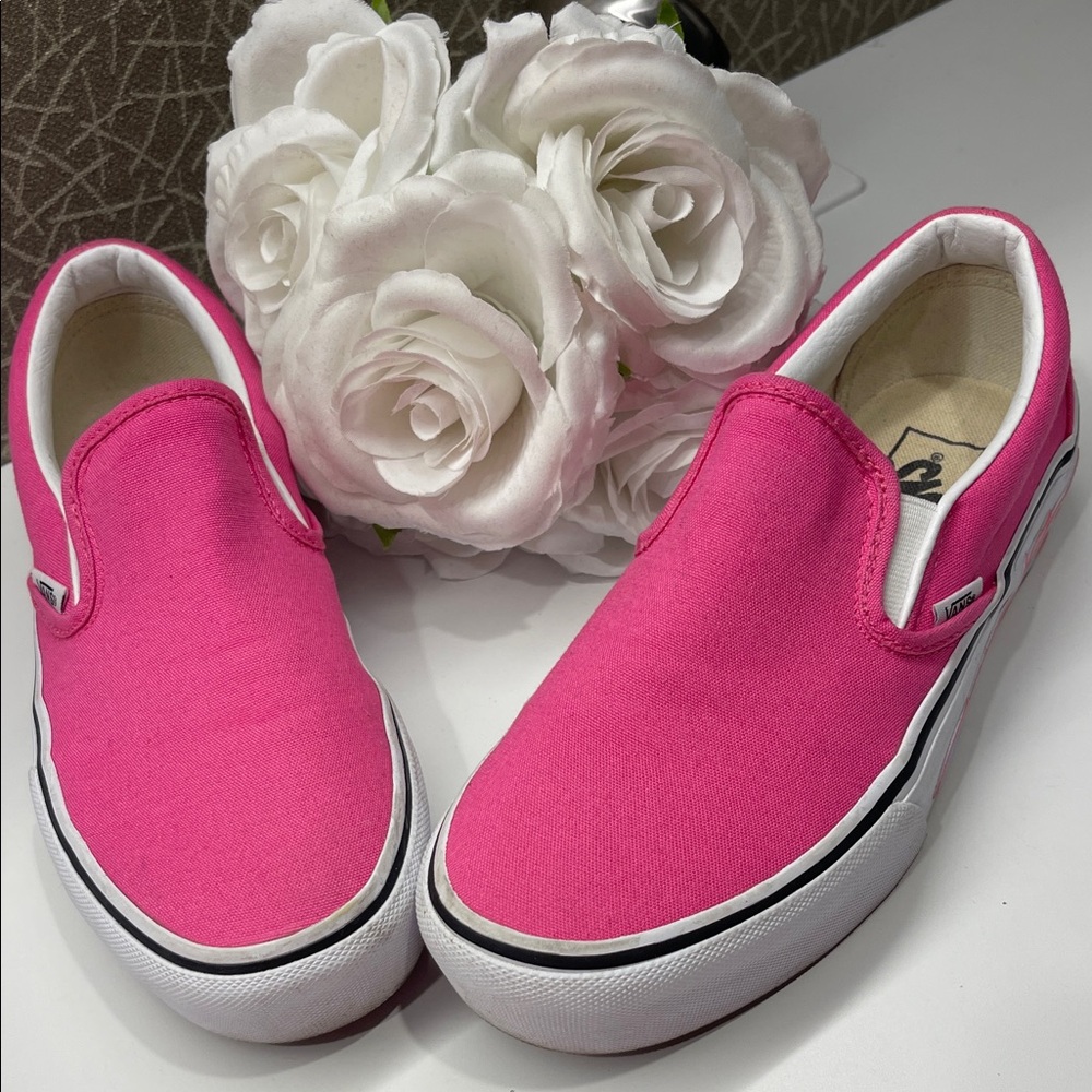 Vans Kids Fuchsia Slip-On Sneakers